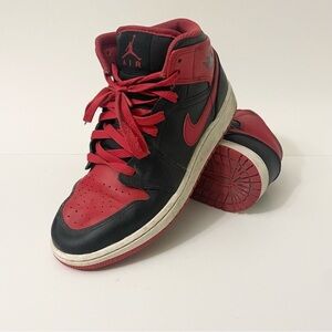 Nike Air Jordan 1 Mid PS Banned Black Red Classic Youth Size 6Y